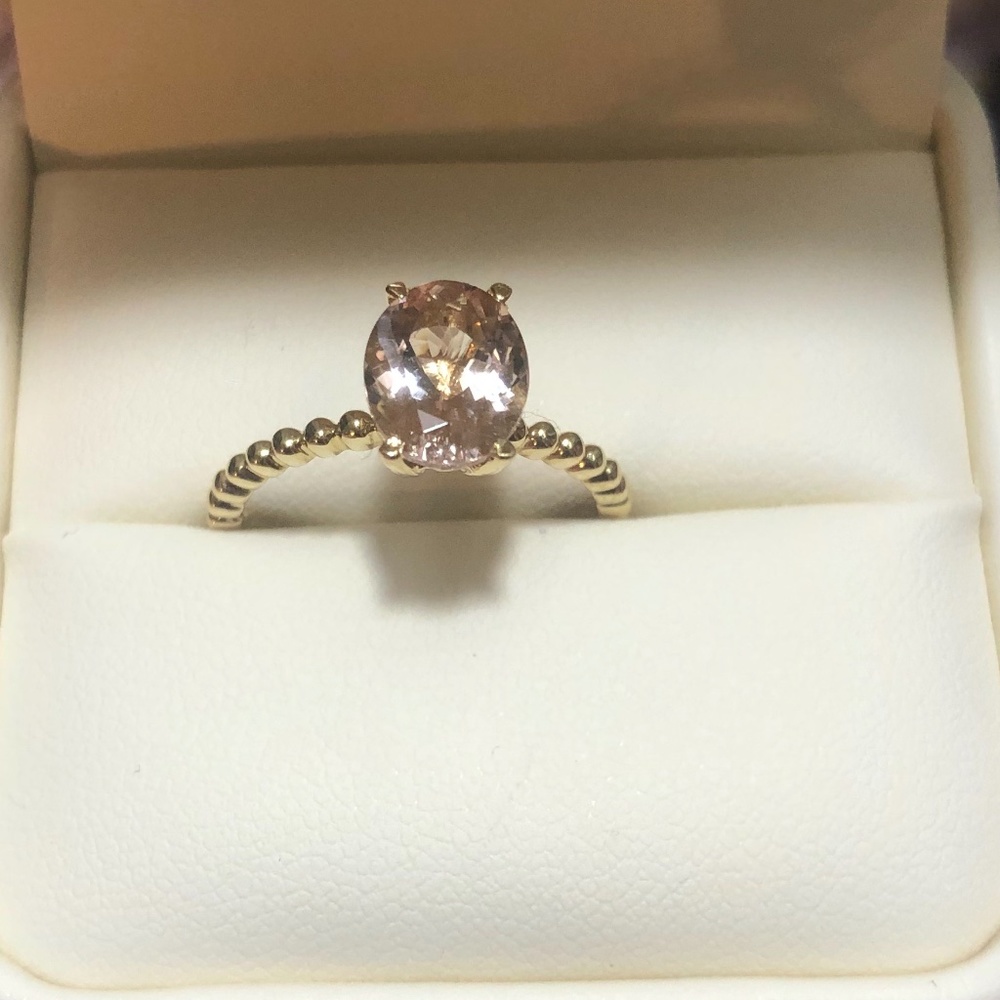 1.10 carat morganite ring